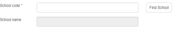Picture showing the School Code Lookup. 